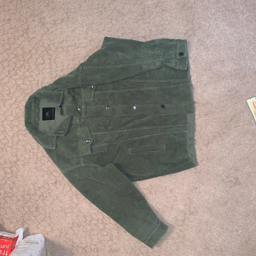Zara Olive green corduroy jacket